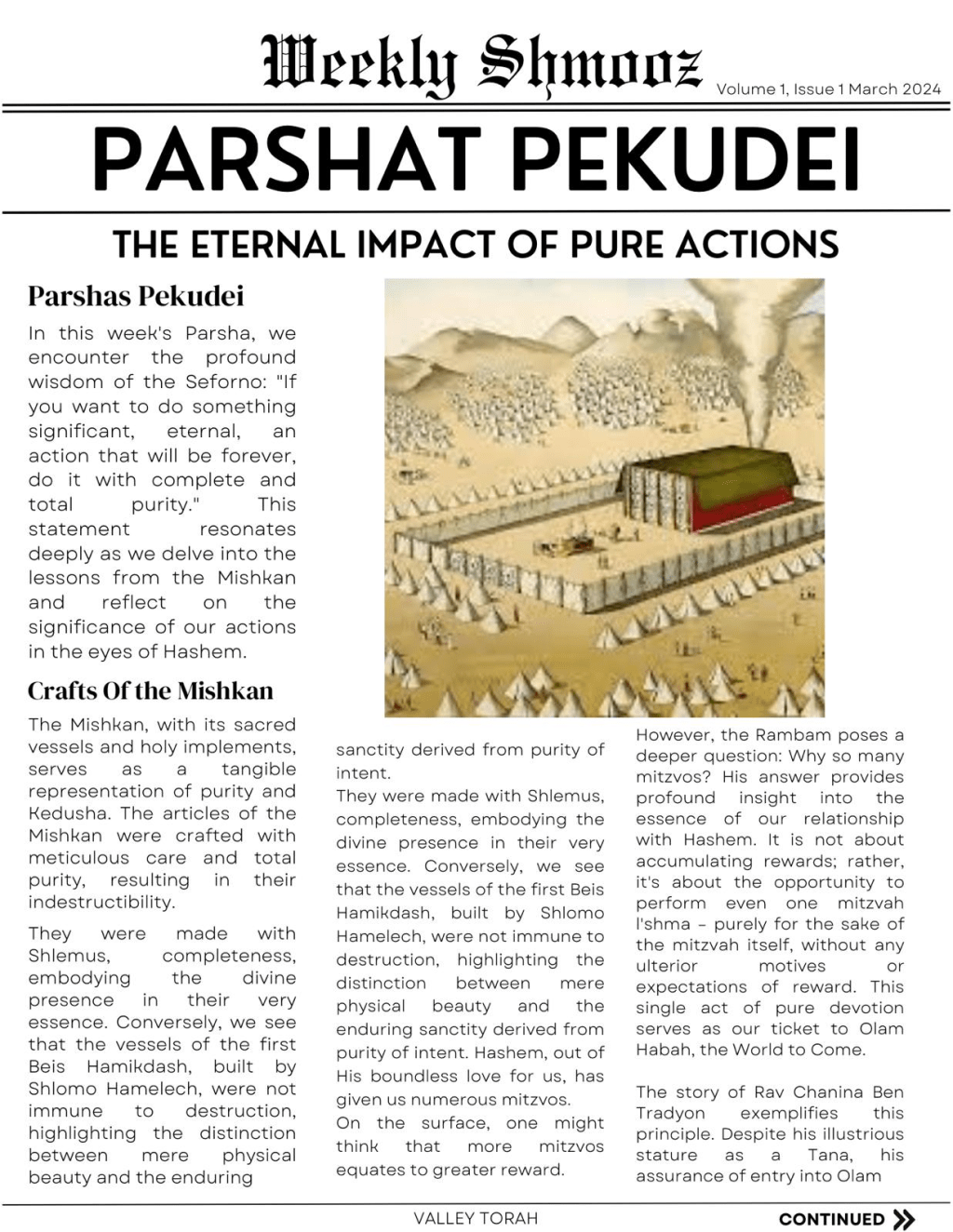 Parshat Pekudei- The Eternal Impact of Pure Actions- Weekly&nbsp;Shmooz